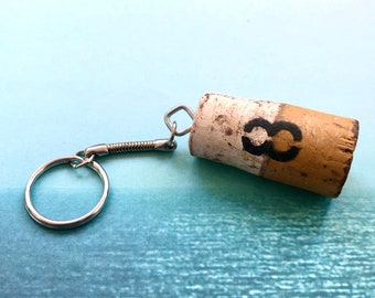 Buoy Keychain, recycled wine cork keychain, wine cork, summer keychain, gift,