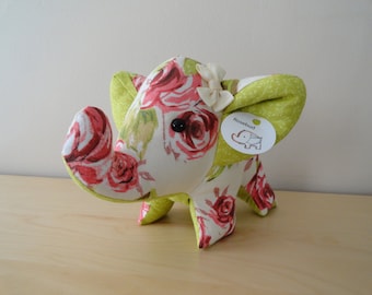 Large Stuffed Elephant- Rosebud