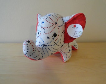 Large Stuffed Elephant- Patriot