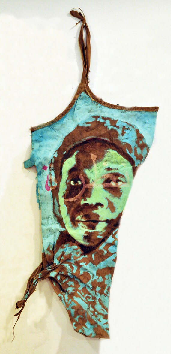 Items similar to Look, Original Acrylic Painting on Leather on Etsy