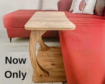 Soporte para portátil en forma de C / Mesa auxiliar para sofá / Bandeja de desayuno / Escritorio de trabajo minimalista industrial para oficina en casa