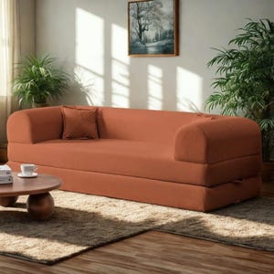 Minimalist Washable Foam Sofa with Removable Covers – Modern Floor Couch for Living Room, Lounge, Gaming or Guest Room
