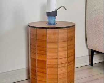 Pokrywa beczki dozownika wody, szafka na dzbanek z drewna, stojak na butelki 19 l, pudełko Damacana, przechowywanie odporne na promieniowanie UV, orzech, czarny, biały, szary