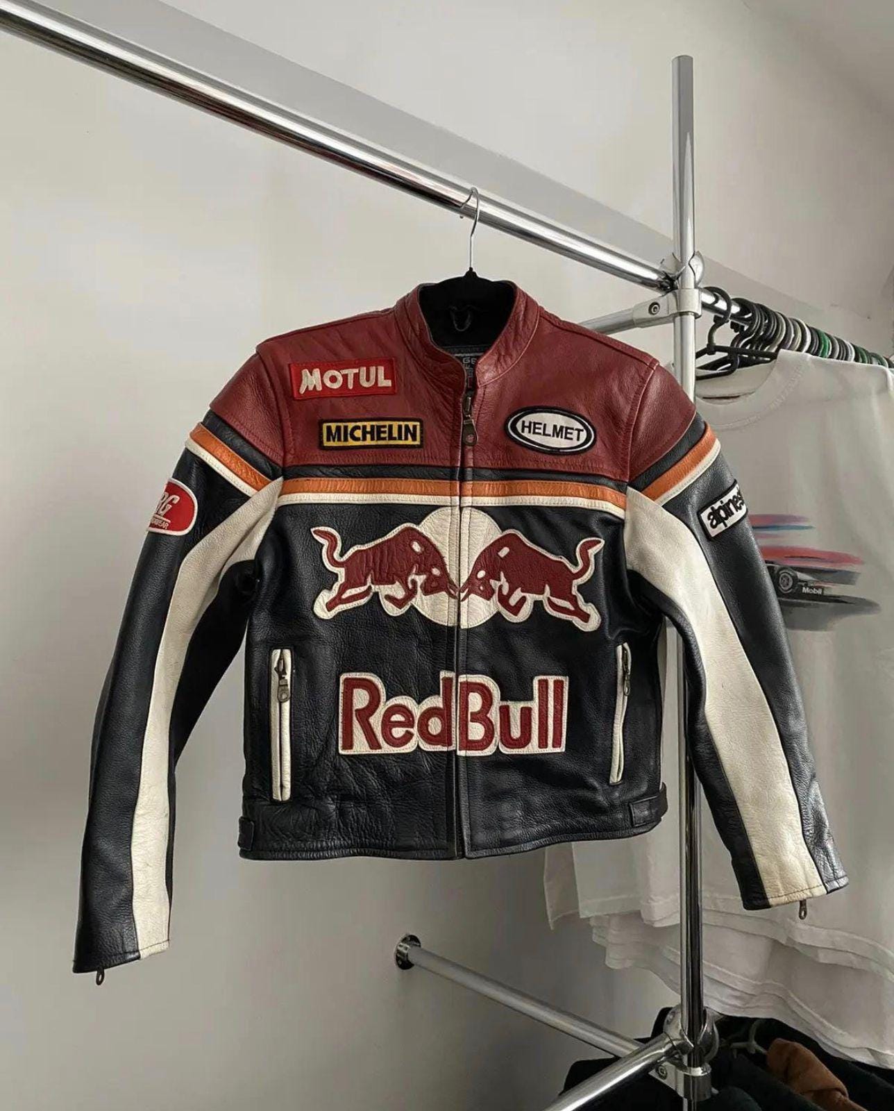 Red bull racing leather jacket - Etsy 日本
