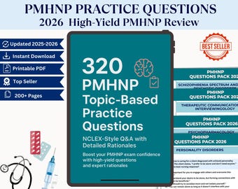 PMHNP Exam Prep | 320 Practice Questions with Rationales (PDF)