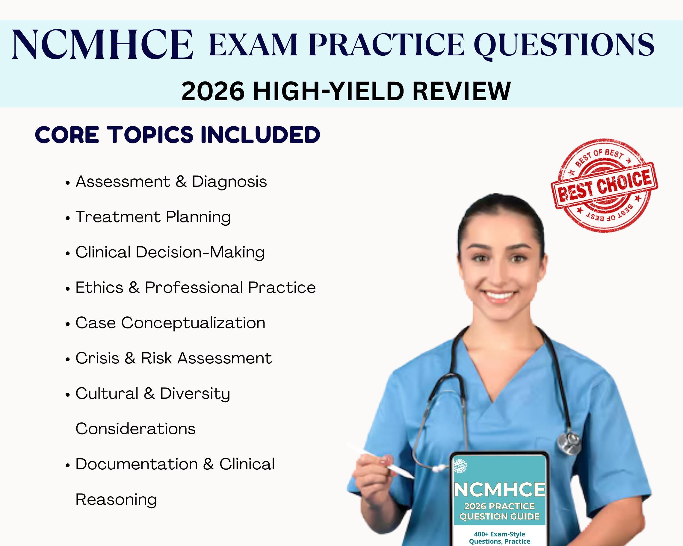 NCMHCE Study Guide 2025 | Practice Questions, Answers & Explanations