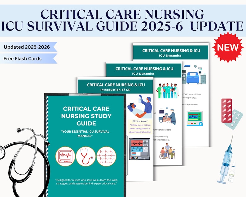 Critical Care Nursing Study Guide 2025: ICU Nurse Essentials - Etsy ...