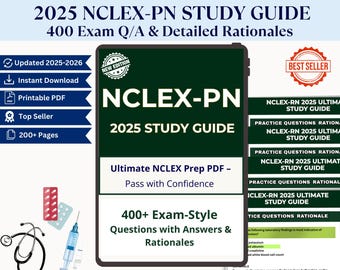 Guía de estudio del NCLEX-PN 2025: 400 preguntas de práctica y fundamentos (PDF)