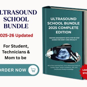 Ultrasound School Bundle 2025, Comprehensive Study Guide for Sonography Exam Preparation, Ultrasound Tech Material, Abdomen Protocol, Nclex