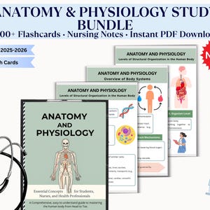 Anatomy & Physiology Study Bundle | 100+ Flashcards, Nursing Notes | 2025 Medical School PDF| Flashcards for Nursing Student | Ins Download