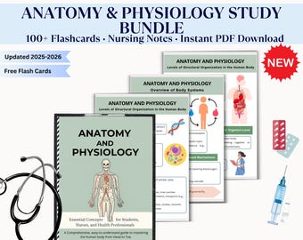 Paquete de estudio de anatomía y fisiología / Fichas didácticas, apuntes de enfermería (descarga en PDF)