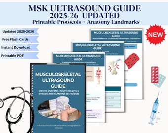 MSK Ultrasound Study Guide: Sonography Protocols, Anatomy Cheat Sheet (PDF Download