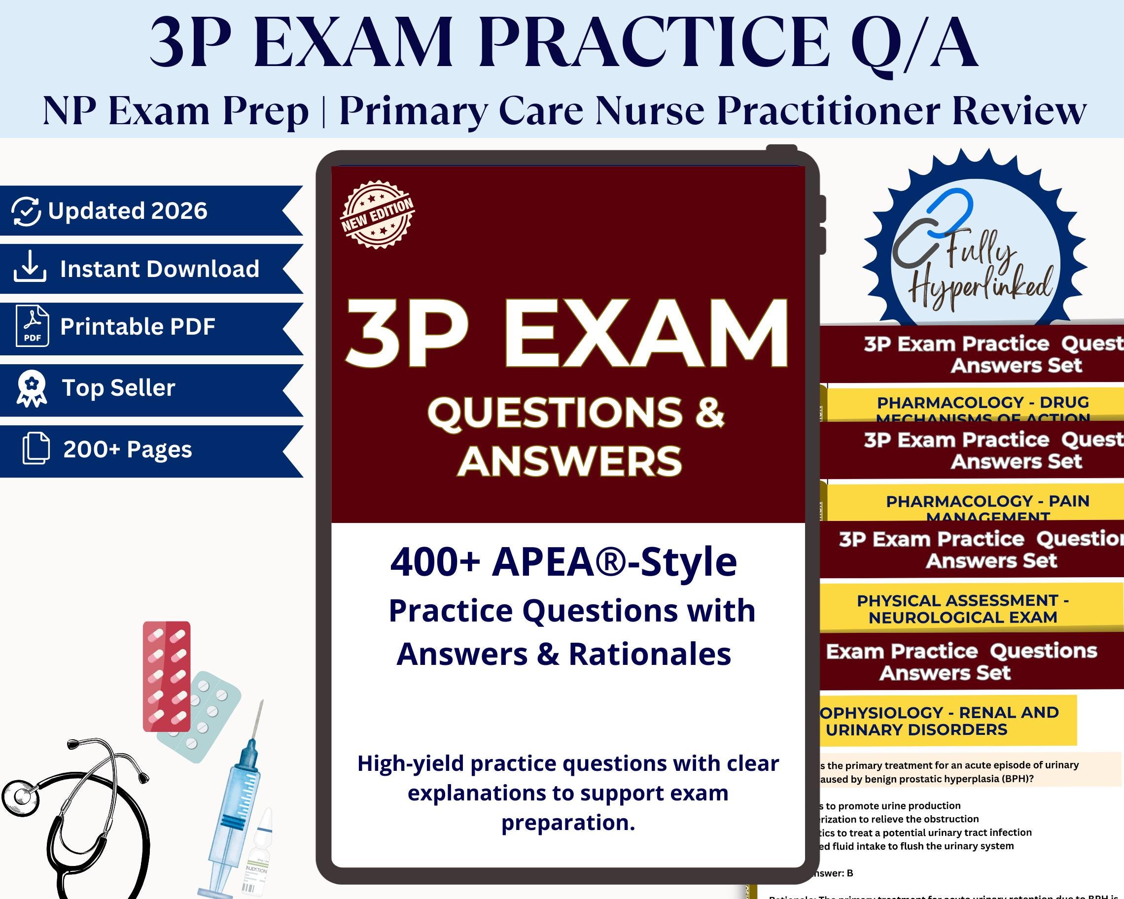 3P NP Exam Practice Questions & Answers | Nurse Practitioner Study ...