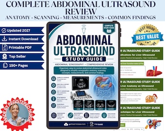 Abdominal Ultrasound Study Guide | Sonography Notes | Abdomen Scan Review | Digital PDF