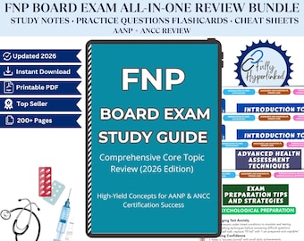 Guía de estudio para el examen de la Junta de FNP / Notas de repaso de la ANCC de la AANP (PDF de 2026)