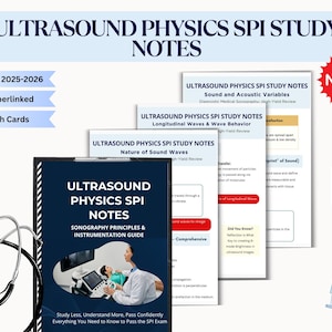 Ultrasound Physics SPI Study Notes, SPI Exam, Physics question, Physics Practice Registry Review, Ultrasound tech, Sonographer Study Guide