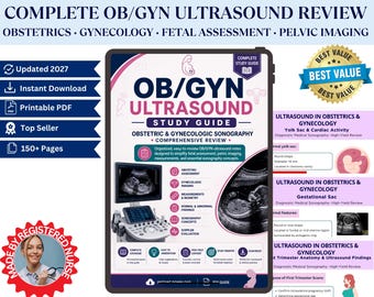 OB/GYN Ultrasound Study Guide | Obstetric & Gynecologic Sonography Notes | Digital PDF