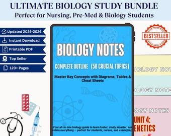 Biology Study Guide: Nursing & Pre-Med Notes, Diagrams (PDF Download)