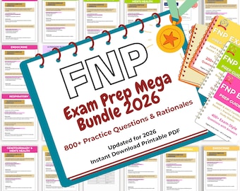 Preguntas de práctica del examen FNP 2026 / Repaso de ANCC y AANP (Descarga digital)