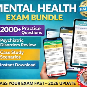 Psychische Gesundheit Exam Prep Bundle | PMHNP, LCSW, BCBA 2000 Übungsfragen (Digitaler Download)