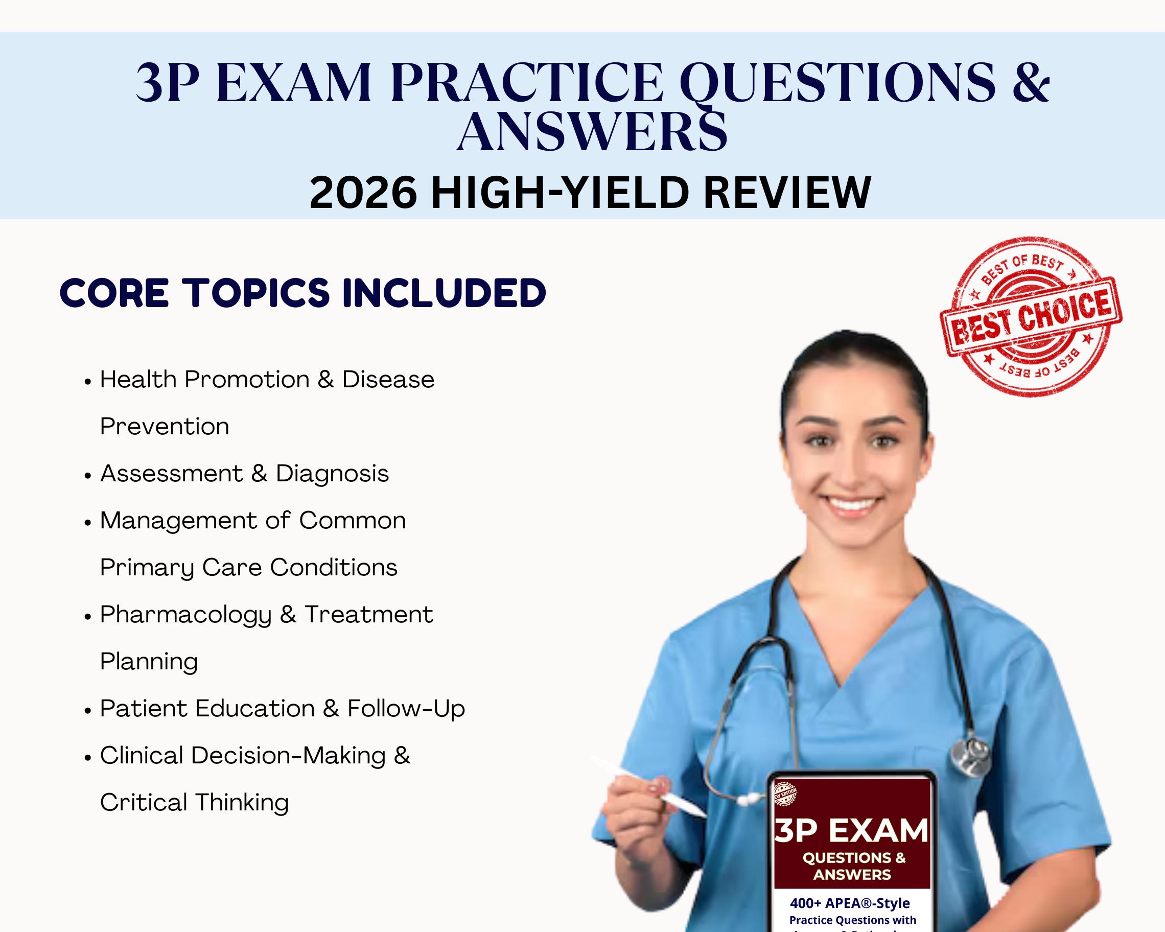 3P NP Exam Practice Questions & Answers | Nurse Practitioner Study ...