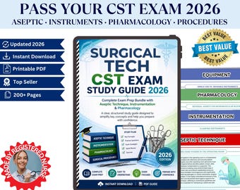 Surgical Tech CST Exam Study Guide 2026 (PDF Download)