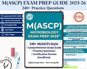 Guía de estudio para el examen de microbiología M(ASCP) 2025 / Preguntas de práctica (PDF)