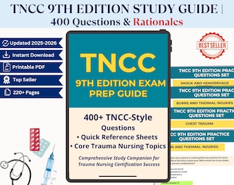 TNCC 9th Edition Exam Prep Bundle | Nursing Study Guide (Digital Download)