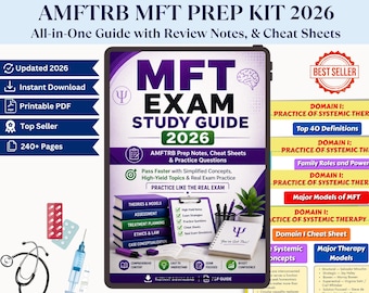 AMFTRB MFT Exam Study Guide 2026 (PDF) | Prep Notes, Cheat Sheets, Practice Questions