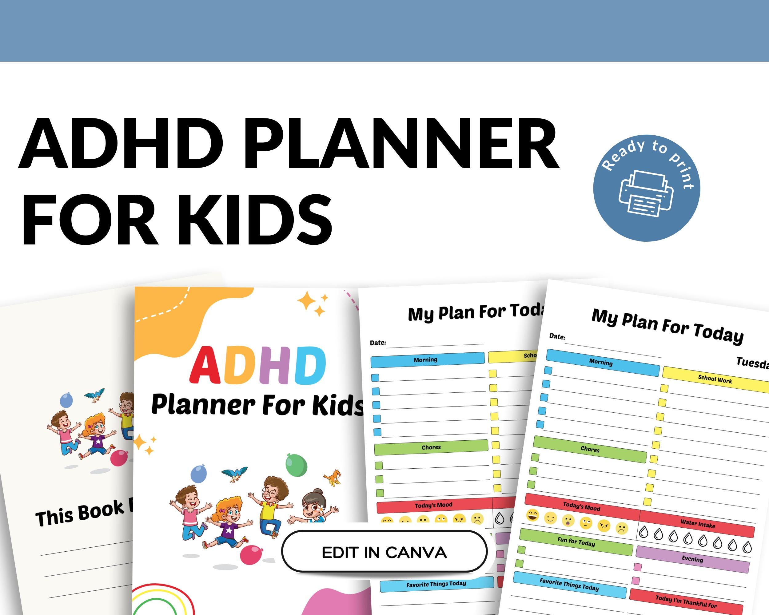 ADHD Planner for Kids | Printable Focus & Routine Chart | Daily ...