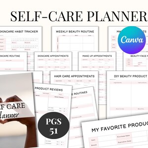 Self Care Planner | Printable Wellness & Routine Tracker | Daily Mood Log, Habit Checklist, Journal Pages | Mental Health PDF Download