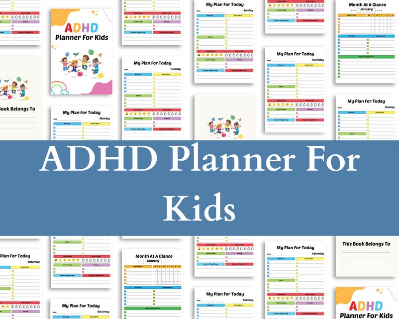 ADHD Planner for Kids | Printable Focus & Routine Chart | Daily ...