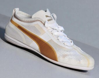 Puma Eskiva Evo Low Vintage Boxing Flats Y2K Archive Vitguld UK 6