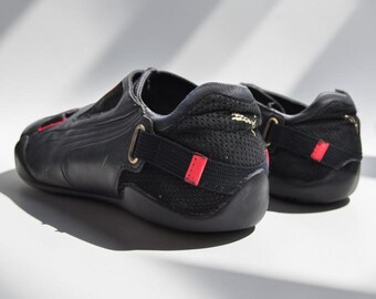 Vintage Y2K Puma Shanghai Milea Black Leather Sneakres UK 6.5