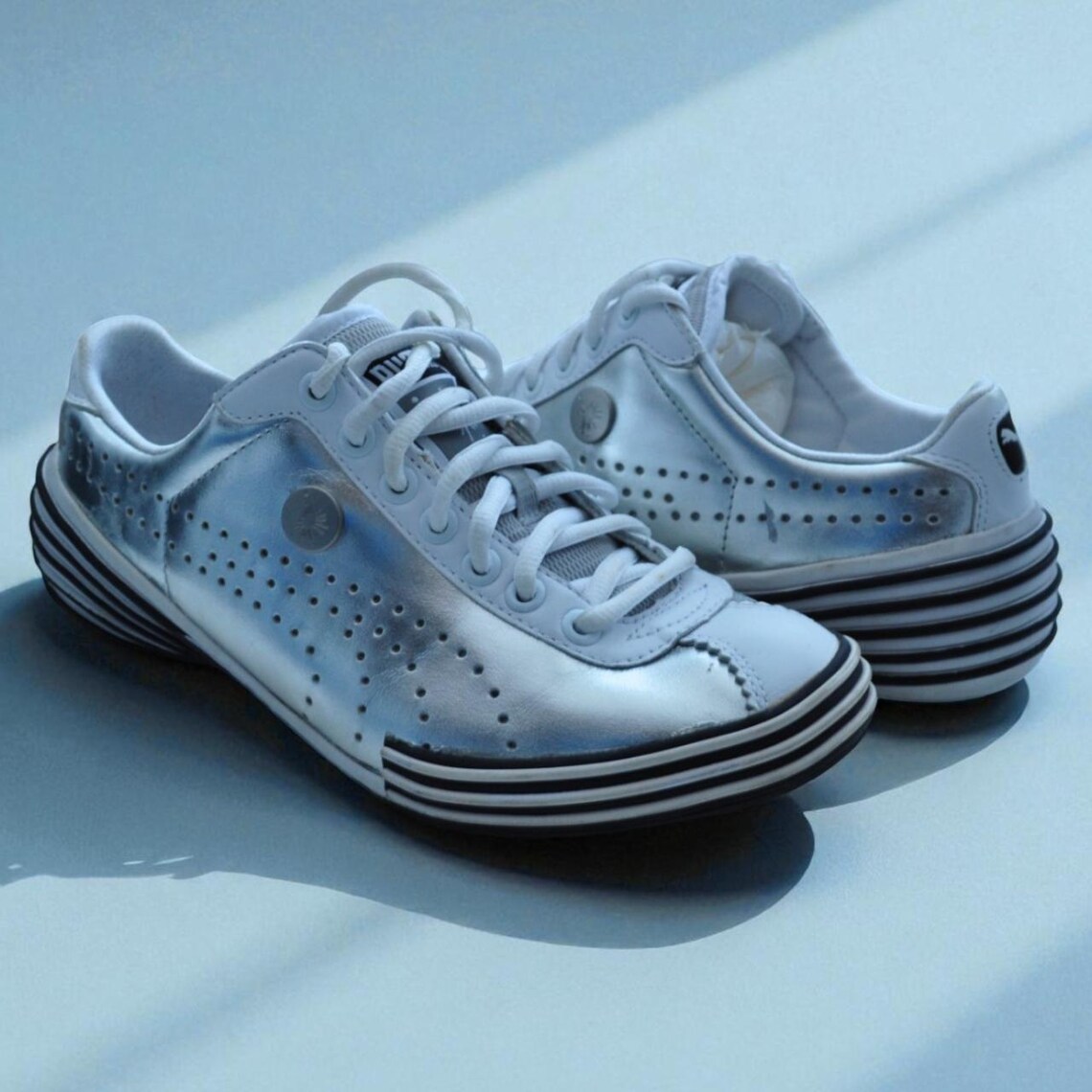 Puma x Mihara Yasuhiro MY-36 Vintage Y2K Archive Trainers Silver UK 5, foto 2 di 5