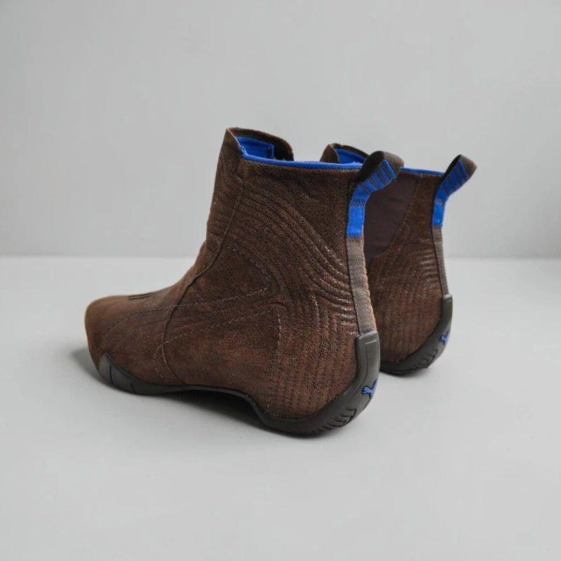 Brown Puma Ankle Boots Leather Vintage Y2K UK 5, foto 1 di 5