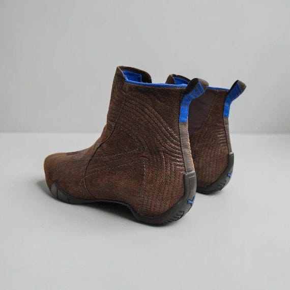 Brown Puma Ankle Boots Leather Vintage Y2K UK 5