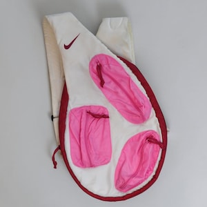 Sac à dos bandoulière Nike vintage rouge à poches multiples Y2K