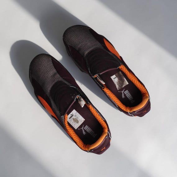 Ultra Rare Puma NYM Slip On Trainers Brown & Orange Vintage Y2K Sneakers UK 7 View 5