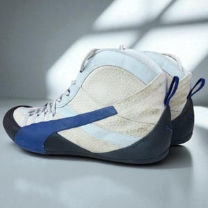 Puma Klim Mid Y2K Vintage Trainers – Grey & Blue Climbing Shoes – UK 8 Rare Archival Sneakers Hi Top
