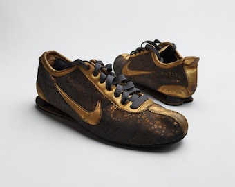 Vintage Nike Shox Rivalry Premium Gold Y2K Trainers Sneakers UK 5.5