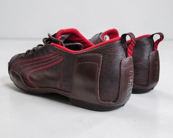 Vintage Braune Puma Leder Sneaker Y2K Sneakers UK 10