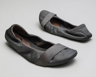 Vintage Silver Puma Ballet Flats Y2K Ballerinas Pumps UK 5.5
