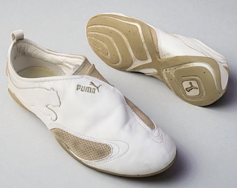 Scarpe da ginnastica Puma Archive Vintage Y2K bianche e crema, taglia UK 6.5