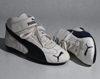 Puma Future Cat – Y2K Vintage Puma Trainers – White Grey Pink – UK