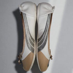 Vintage Puma Travel Ballerina Flats Pumps UK 6 Y2K Rare Archival Footwear Cream Beige