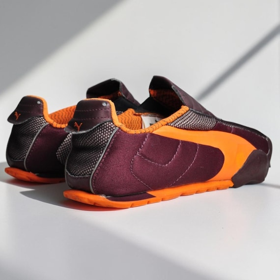 Ultra Rare Puma NYM Slip On Trainers Brown & Orange Vintage Y2K Sneakers UK 7 View 2