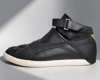 Zapatillas altas Puma 96 Hours vintage de cuero negro, talla UK 9.