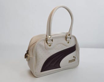 Vintage Puma Bowling Bag Y2K handtas crème retro