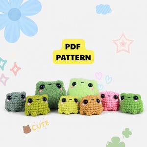 Mini Frog Amigurumi PDF – Crochet Pattern for Cute Keychain, Bag Charm, Small Gift